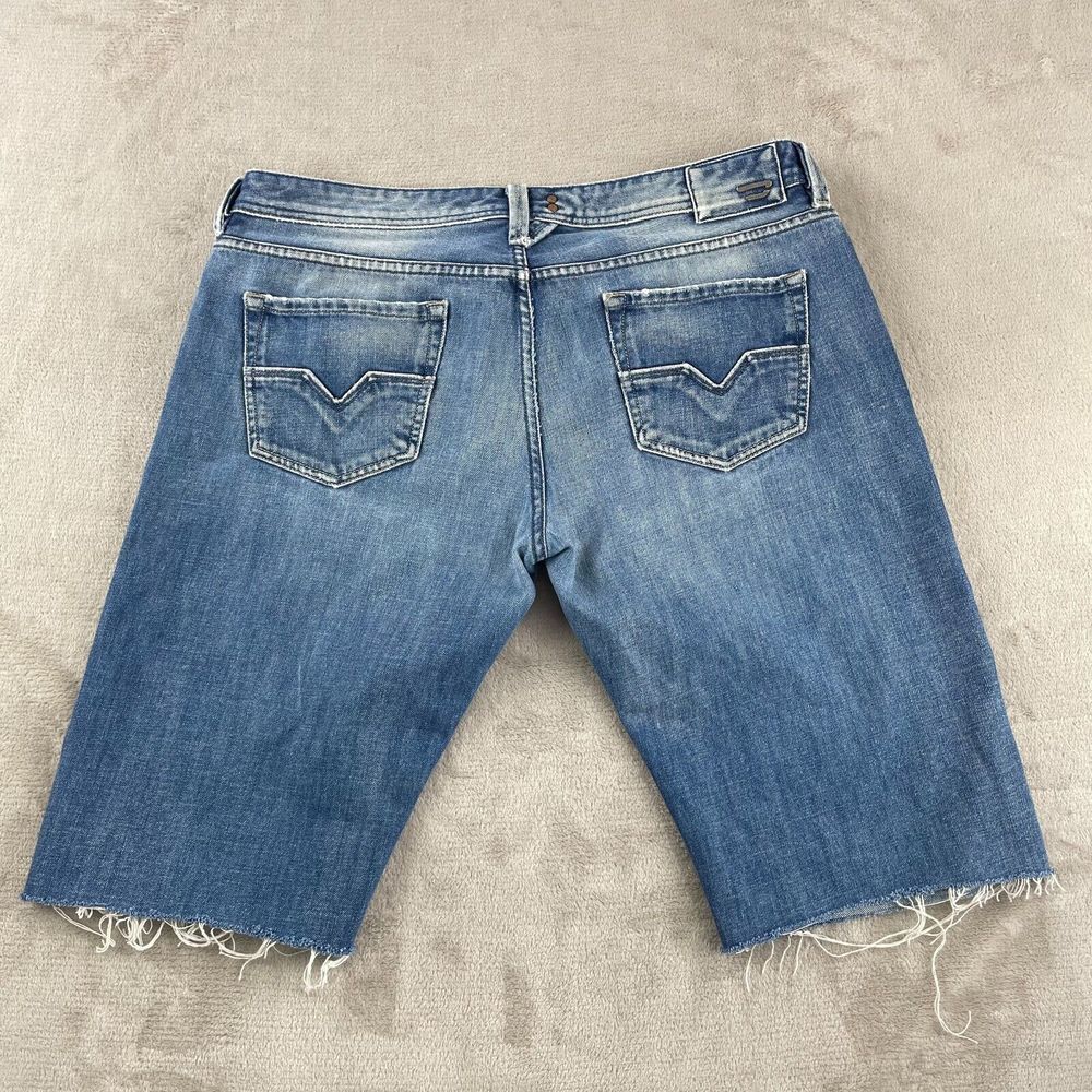 Vintage Diesel Larkee Jean Shorts Men 38x14 (Tag 40) Blue 008AT Wash Grunge DNM‎